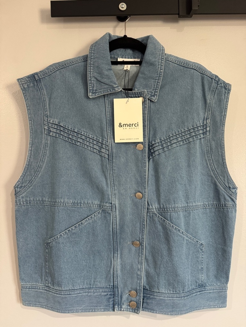 &merci Light Wash Denim Vest